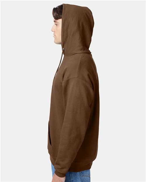 Hanes P170 Army Brown — on model side