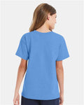 Hanes 5480 Carolina Blue — on model back