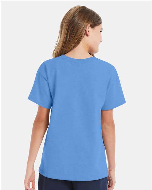 Hanes 5480 Carolina Blue — on model back