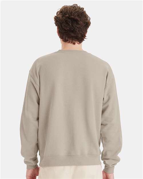 Hanes P160 Sand — on model back