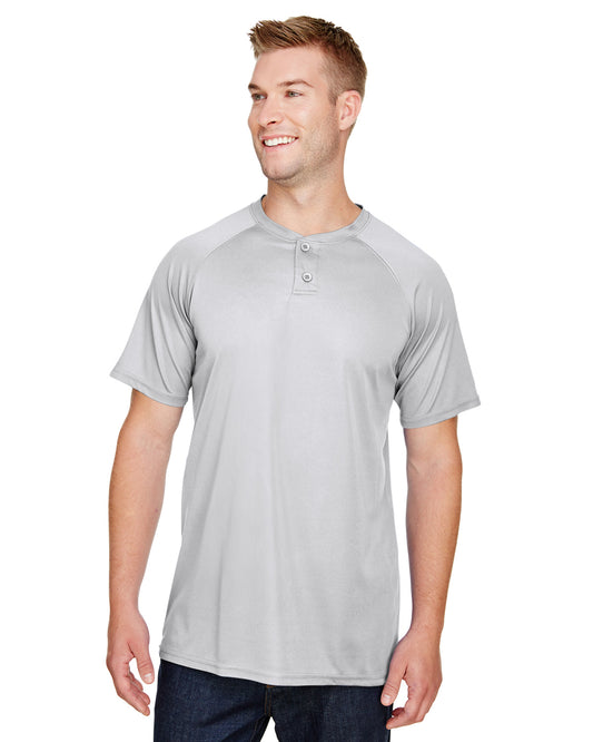 Unisex Attain 2-Button Baseball Jersey - Silver