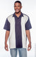 Harriton M575 - Men's Two-Tone Camp Shirt - Navy / Creme