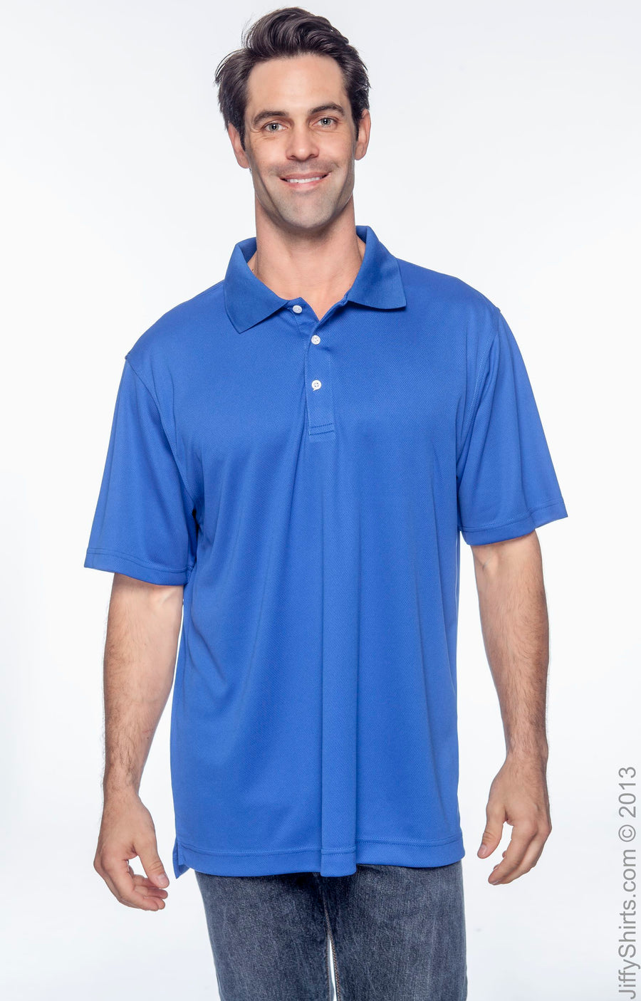 Men's Double Mesh Polo - True Royal