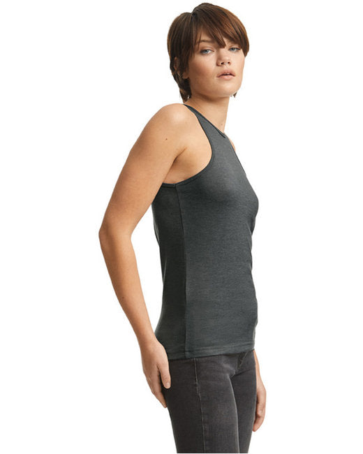 Women's CVC Racerneck Tank - Heather Charcoal