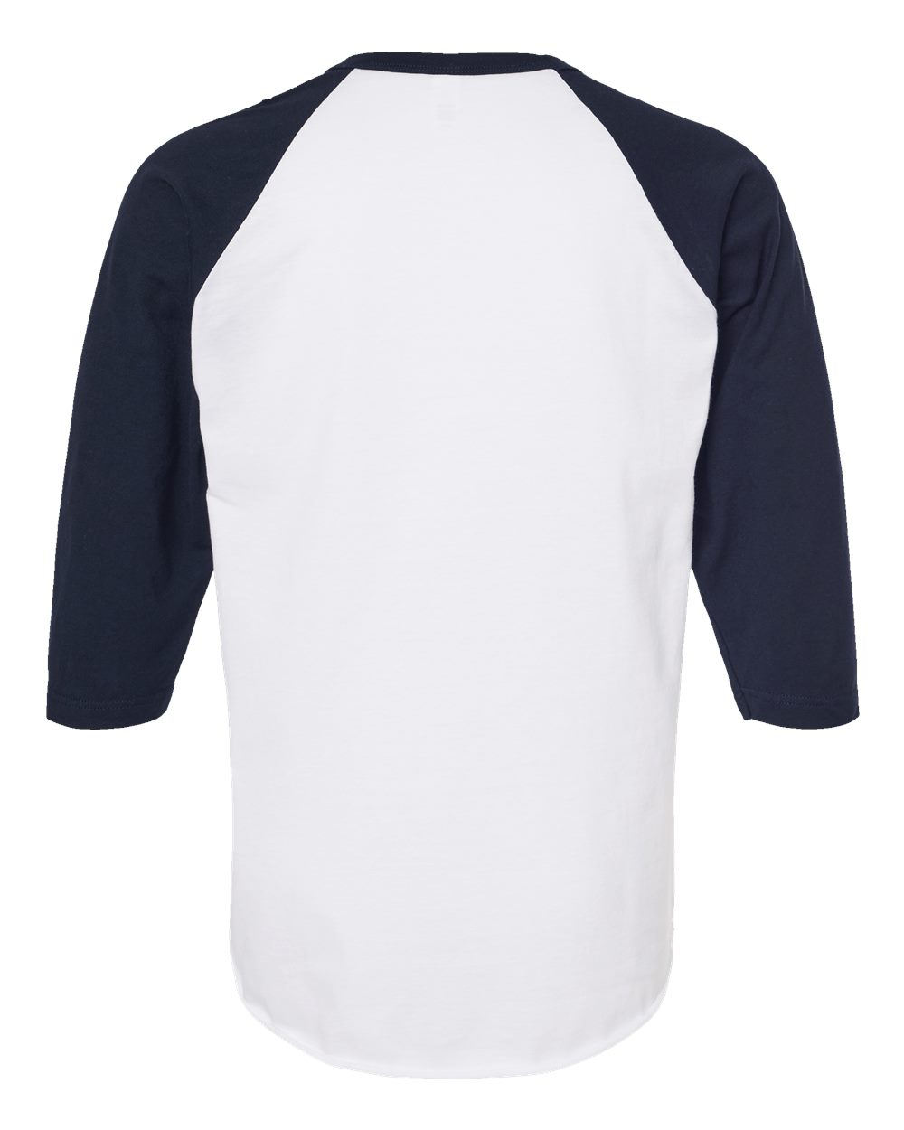 Unisex Fine Jersey Raglan Tee - White / Navy