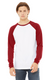 Bella + Canvas 3000C - Men's Jersey Long-Sleeve Baseball T-Shirt - White / Canvas Red