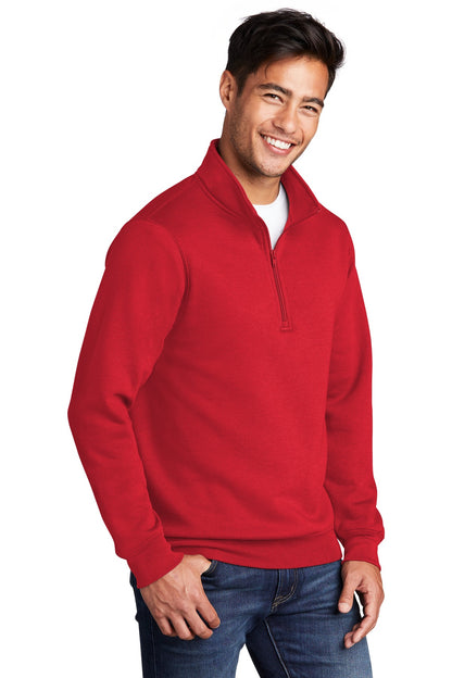 Unisex Core Fleece 1/4-Zip Pullover Sweatshirt - Red