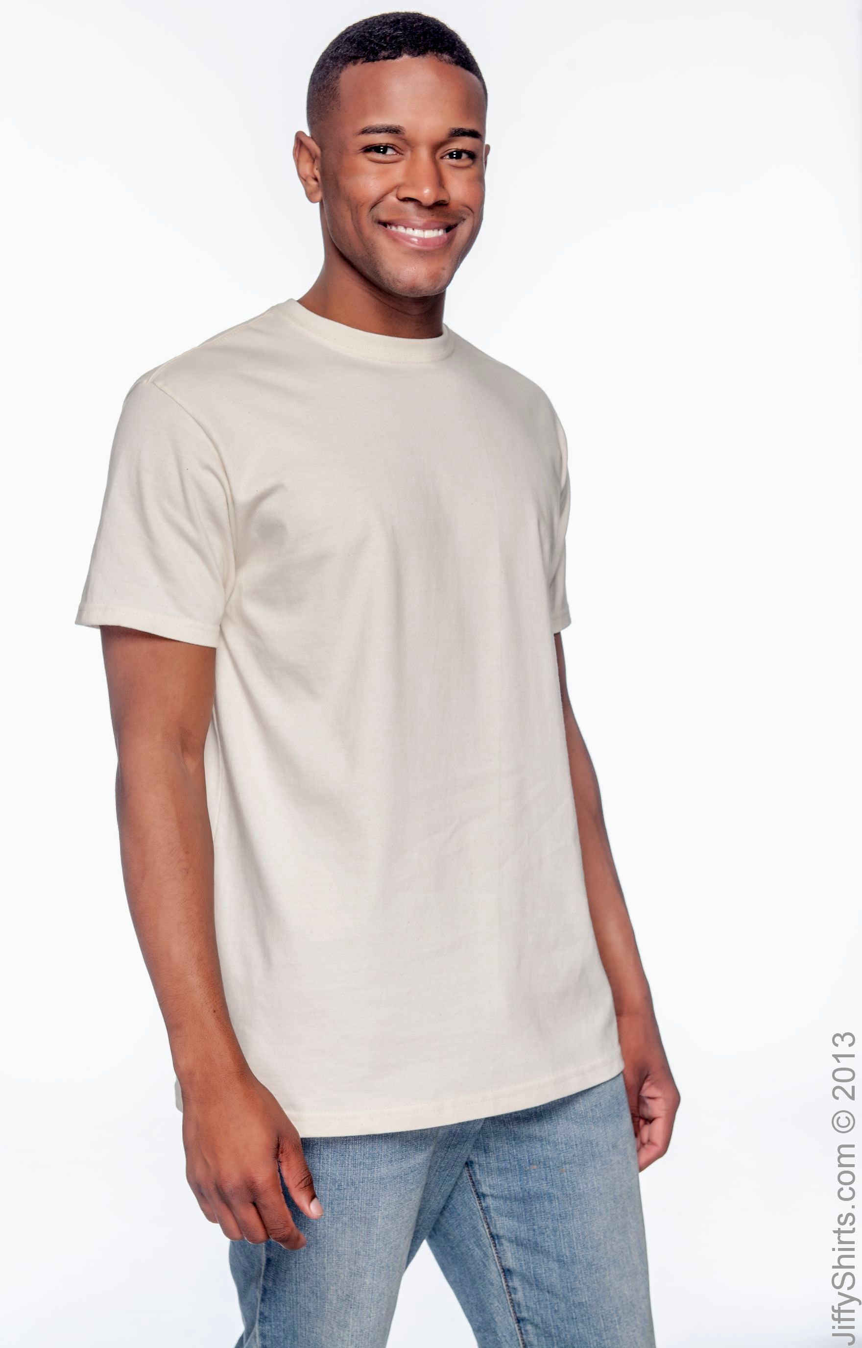 Men's 100% Organic Cotton Classic Short-Sleeve T-Shirt - Natural