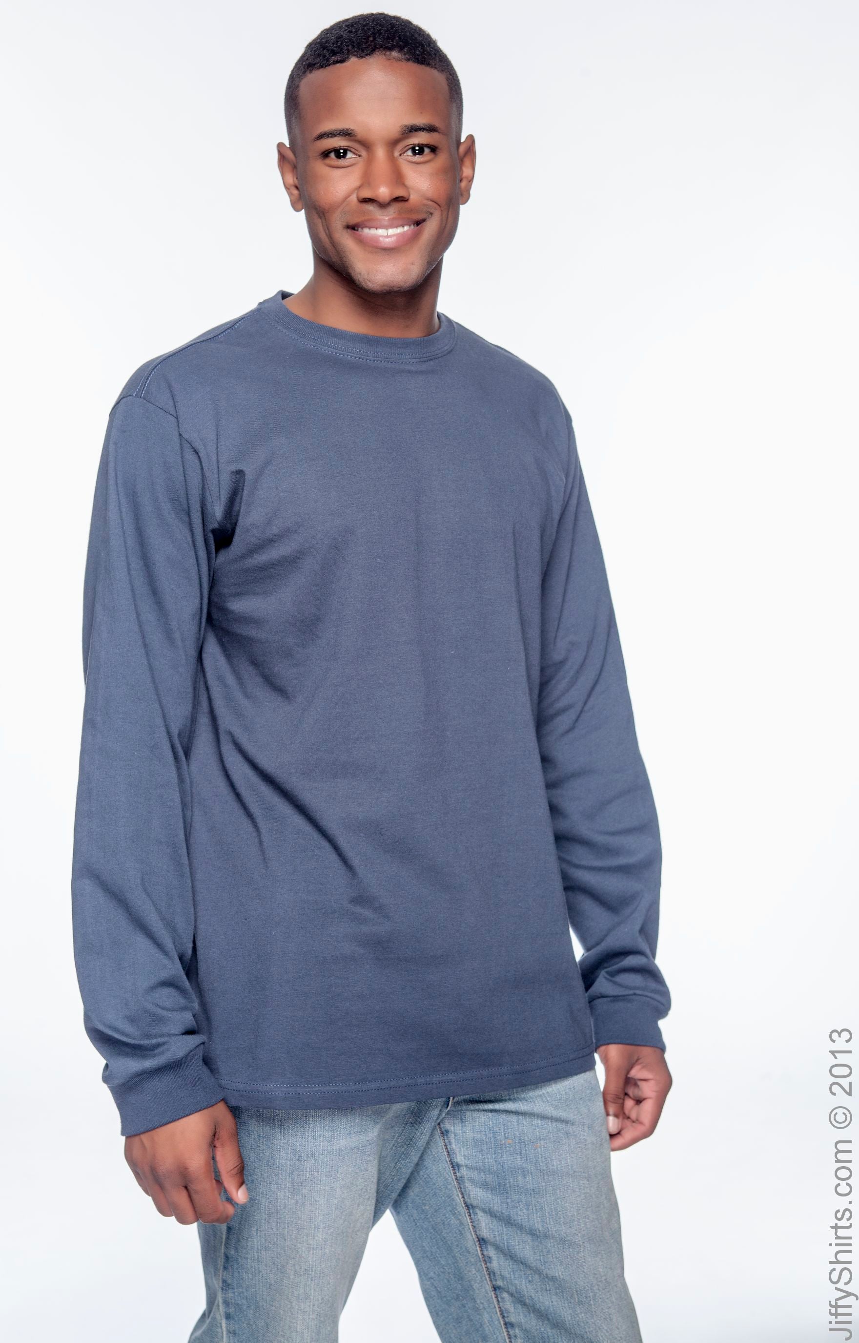 Men's 100% Organic Cotton Classic Long-Sleeve T-Shirt - Pacific