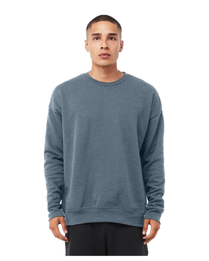 Unisex Drop Shoulder Fleece - Heather Slate