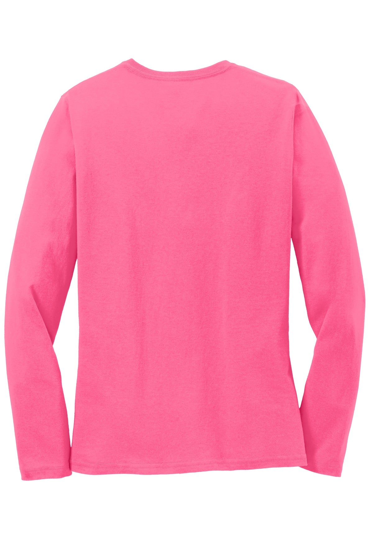 Women's Long Sleeve Core Cotton Tee - Neon Pink