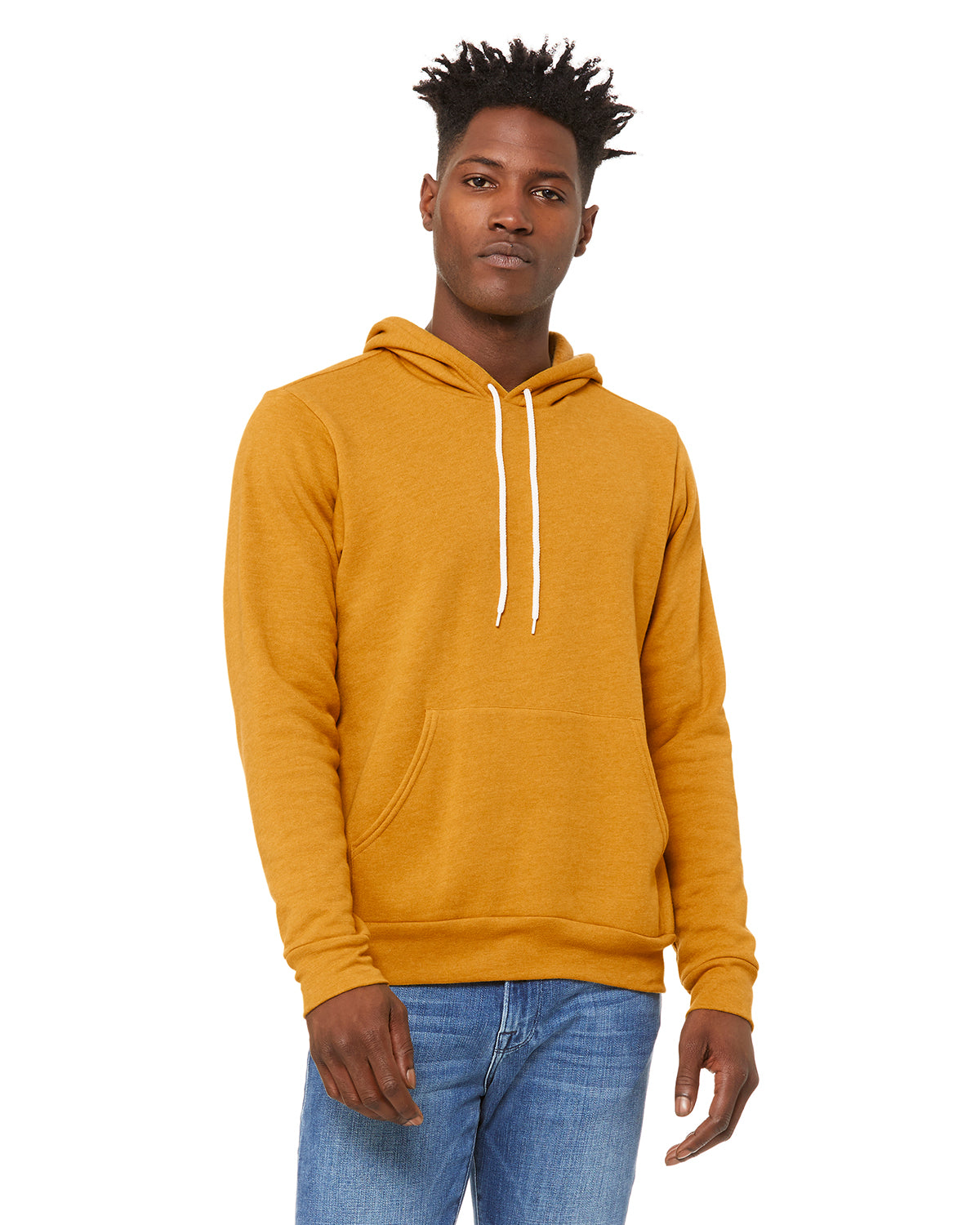 Unisex Sponge Fleece Pullover Hoodie - Heather Mustard