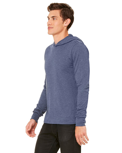 Unisex Jersey Long-Sleeve Hoodie - Heather Navy
