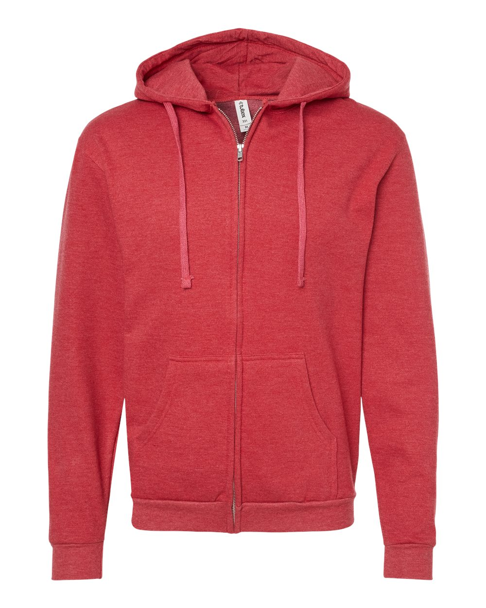 Unisex Fleece Zip Hoodie - Heather Red