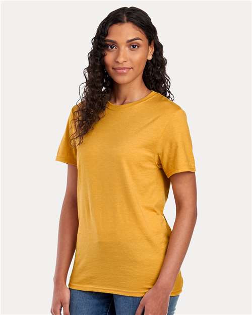 JERZEES 560MR Mustard Heather — on model side