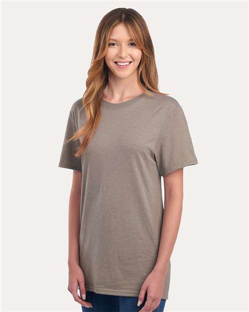 JERZEES 560MR Taupe Heather — on model side