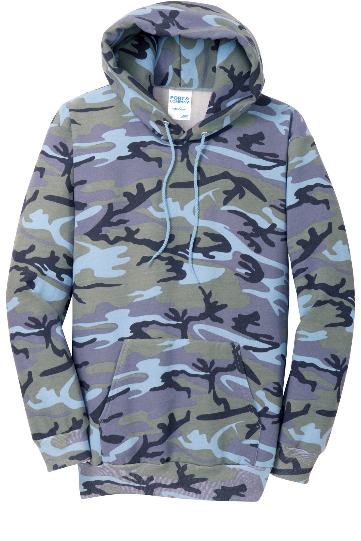 Unisex Core Fleece Camo Pullover Hoodie - Woodlnd Blue Ca