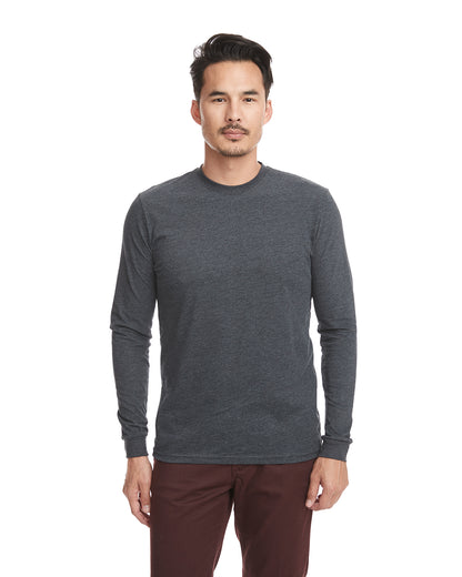 Unisex Sueded Long-Sleeve Crew - Heather Charcoal