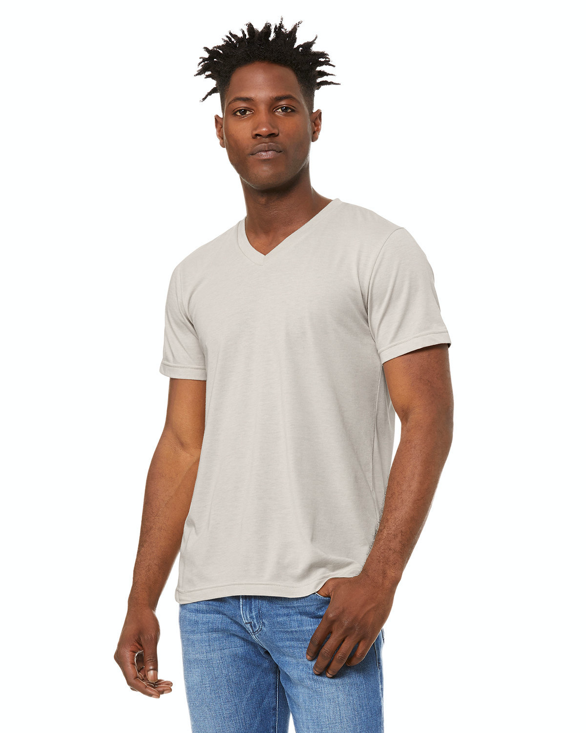 Unisex Jersey Short-Sleeve V-Neck T-Shirt - Heather Dust
