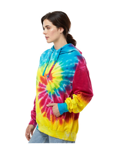 Unisex Tie-Dyed Pullover Hoodie - Reactive Rainbow