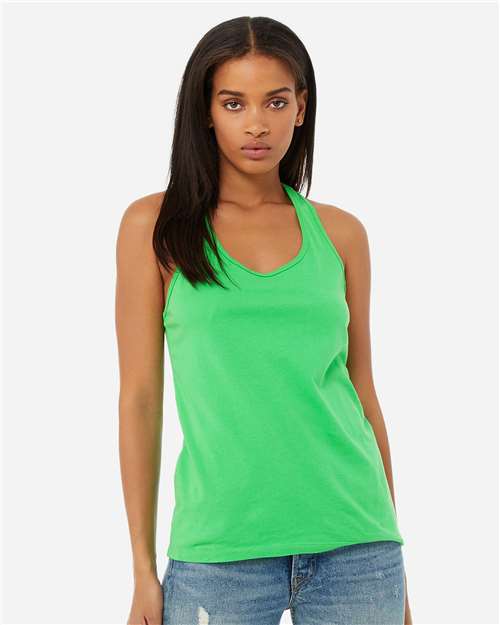 BELLA + CANVAS 6008 Synthetic Green — on model front