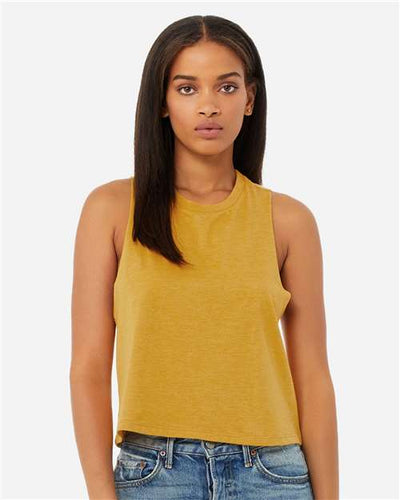 BELLA + CANVAS 6682 Heather Mustard — on model front