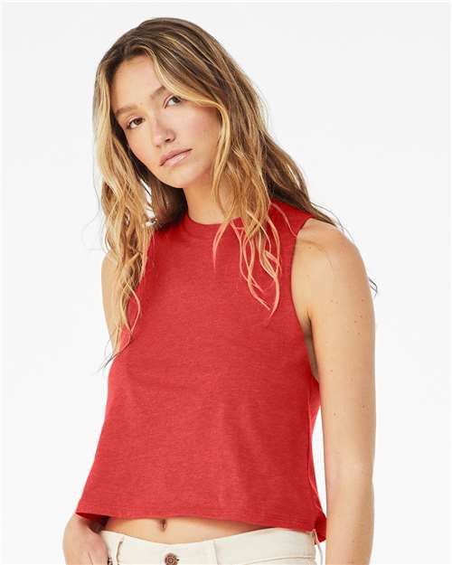 BELLA + CANVAS 6682 Heather Red — on model side
