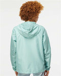 Independent Trading Co. EXP54LWZ Aqua/ White Zipper — on model back