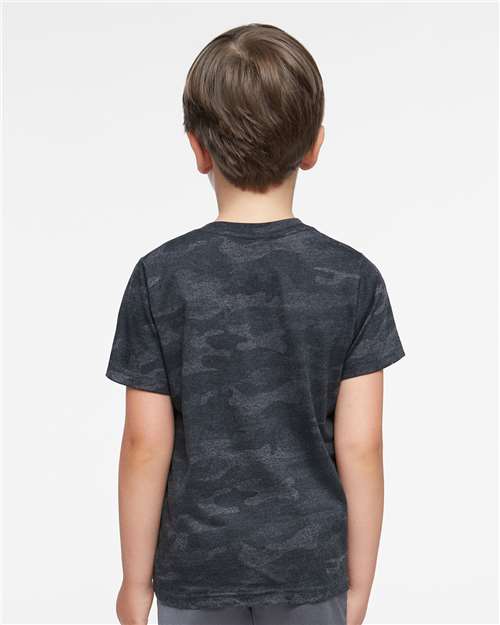 Rabbit Skins 3321 Storm Camo — on model back