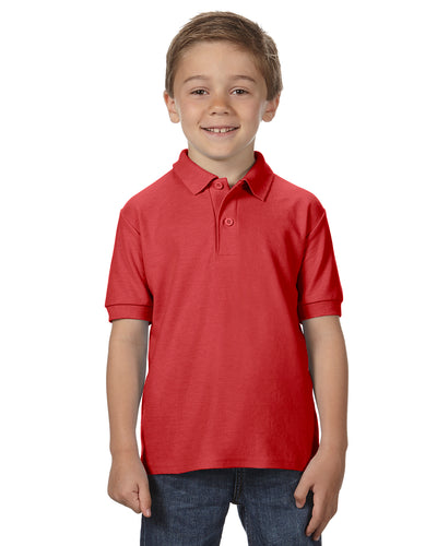 Youth Double Piqué Polo - Red
