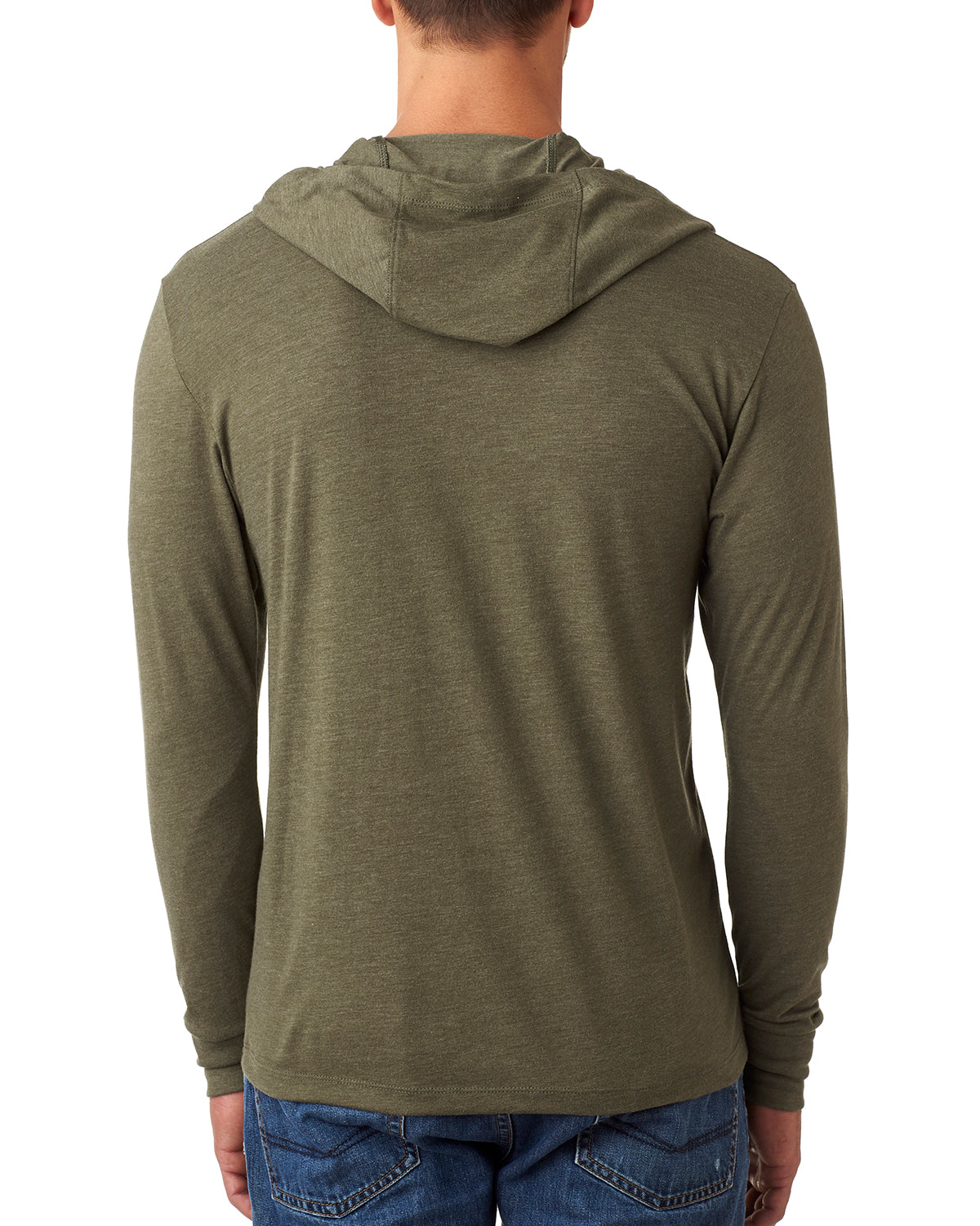 Unisex Triblend Long-Sleeve Hoodie - Military Green