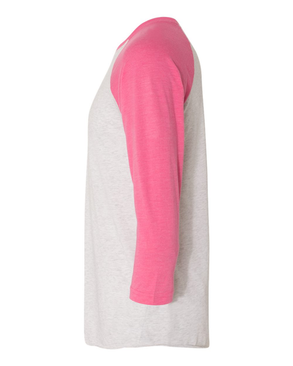 Unisex Triblend 3/4-Sleeve Raglan - Vintage Pink / Heather White