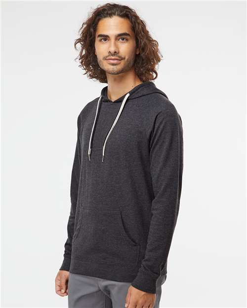 Independent Trading Co. SS1000 Charcoal Heather — on model side