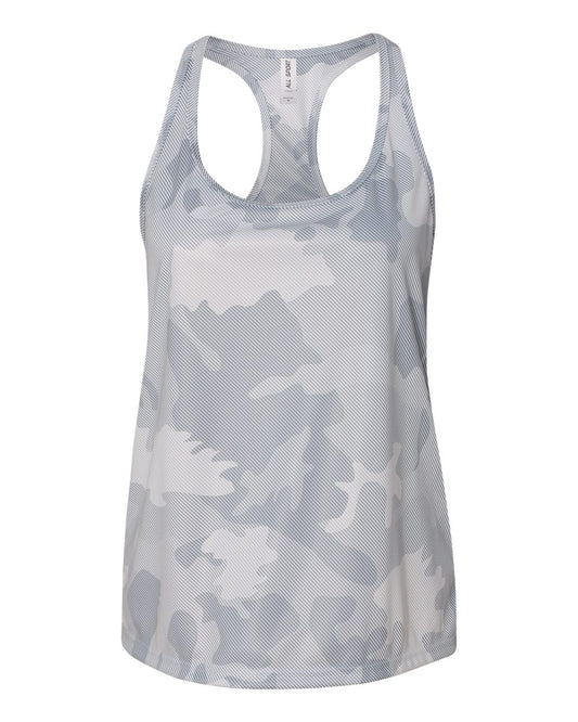 Women's Performance Racerback Tank - White Laser Camo