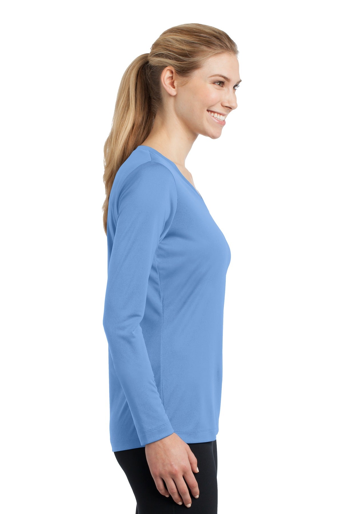 Women's Long Sleeve PosiCharge Competitor V-Neck Tee - Carolina Blue