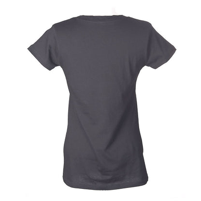 Women's Slim Fit Fine Jersey V-Neck - Charcoal