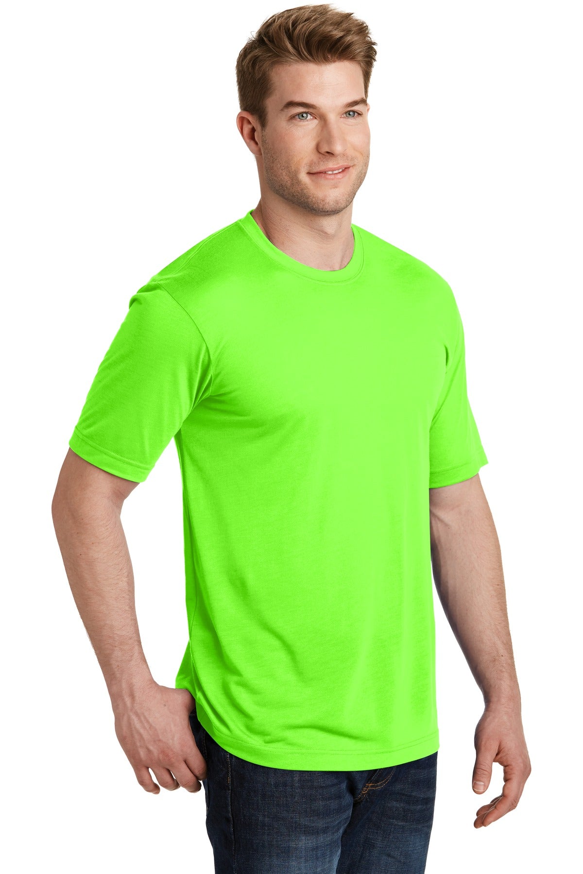 Unisex PosiCharge Competitor Cotton Touch Tee - Neon Green
