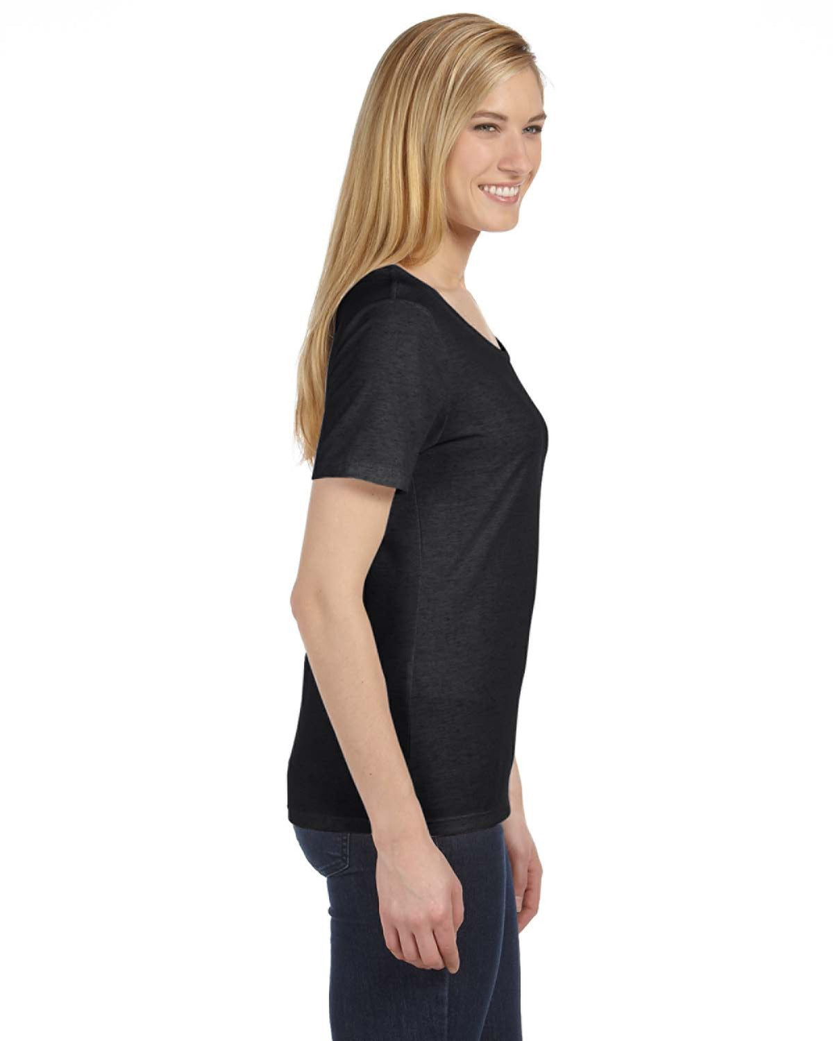 Missy Short-Sleeve Scoop Neck T-Shirt - Black