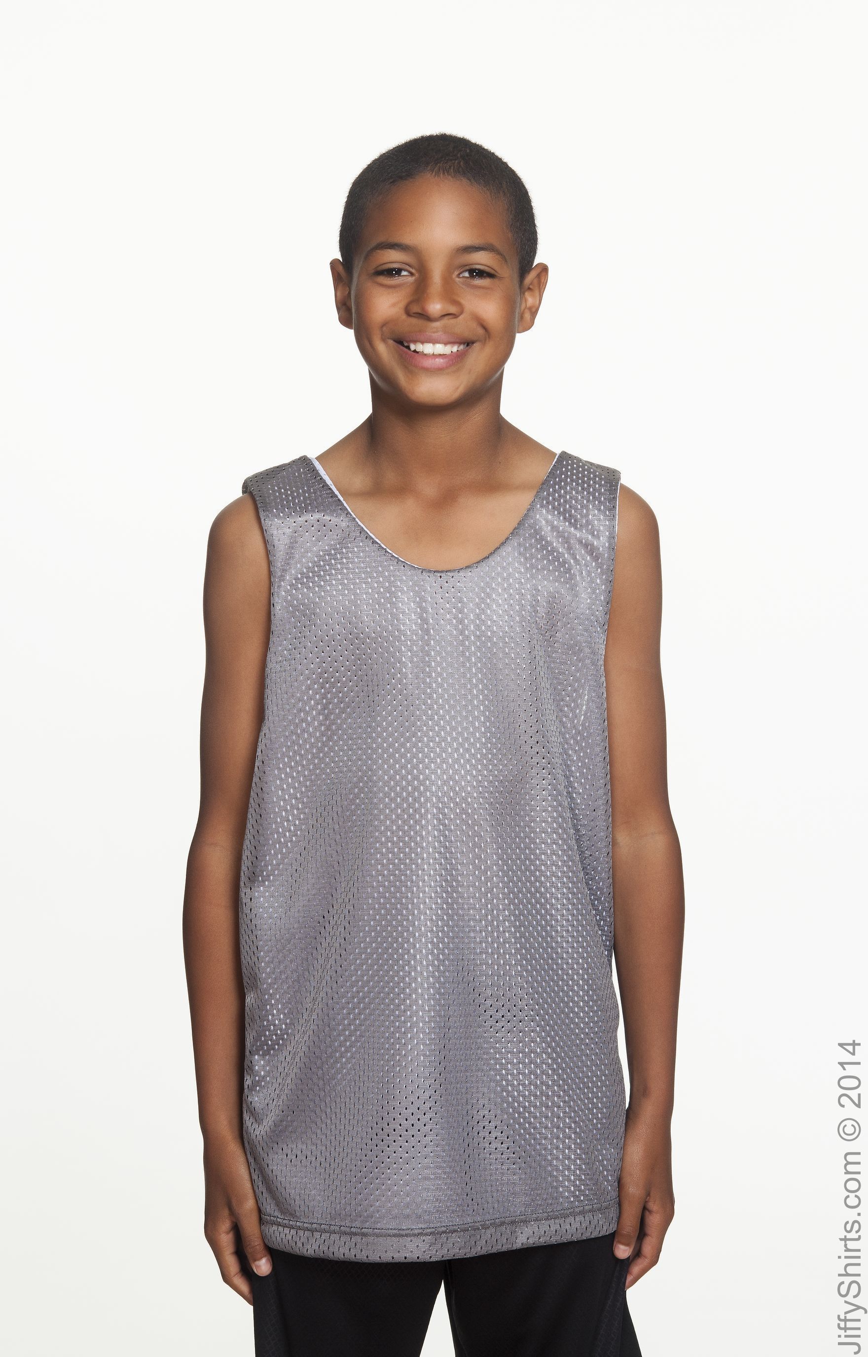 Youth Reversible Mesh Tank - Graphite / White