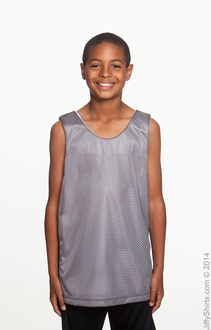 Youth Reversible Mesh Tank - Graphite / White