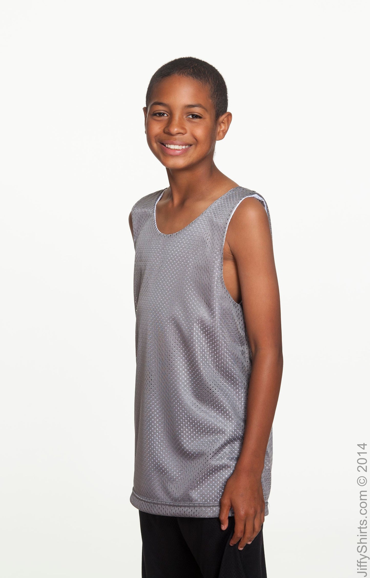 Youth Reversible Mesh Tank - Graphite / White