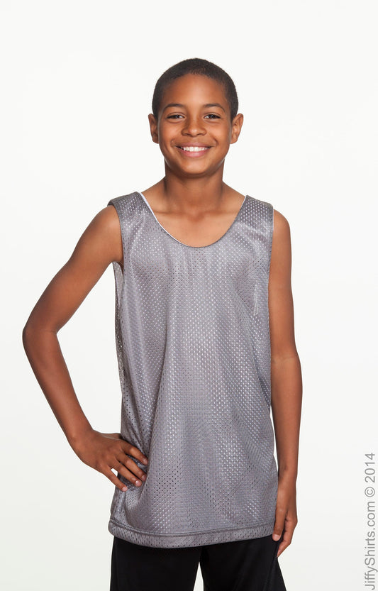Youth Reversible Mesh Tank - Graphite / White