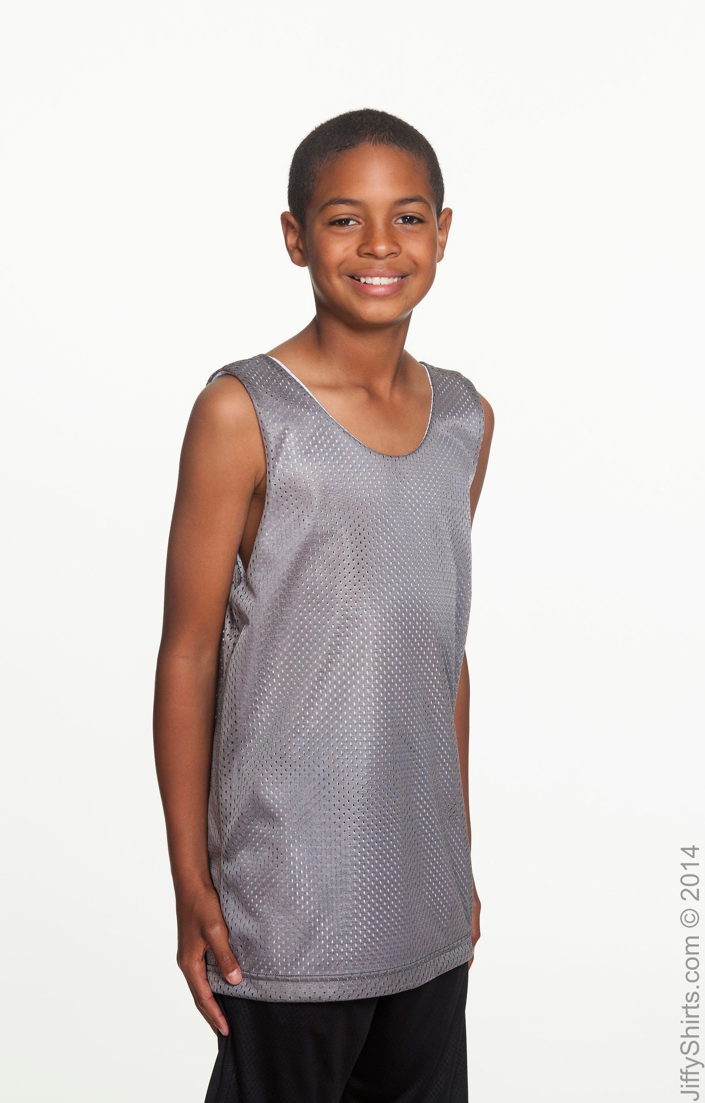 Youth Reversible Mesh Tank - Graphite / White