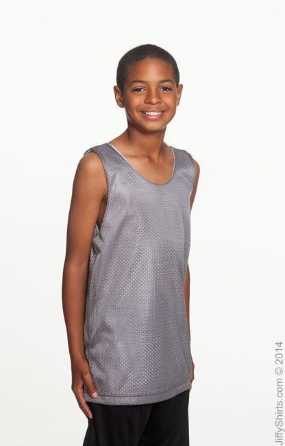 Youth Reversible Mesh Tank - Graphite / White