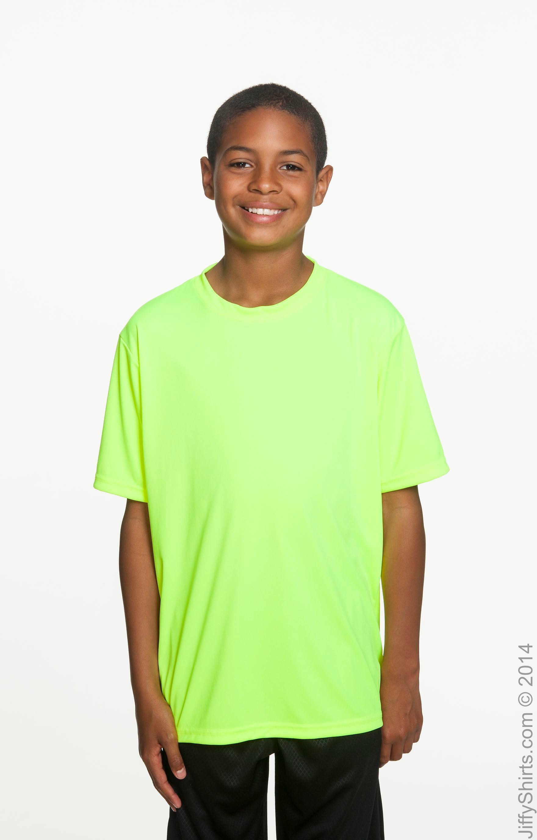 Youth Cooling Performance T-Shirt - High Viz Safety Yellow