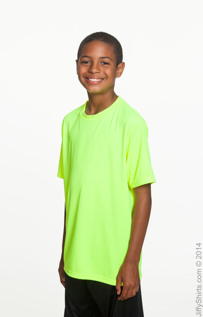 Youth Cooling Performance T-Shirt - High Viz Safety Yellow