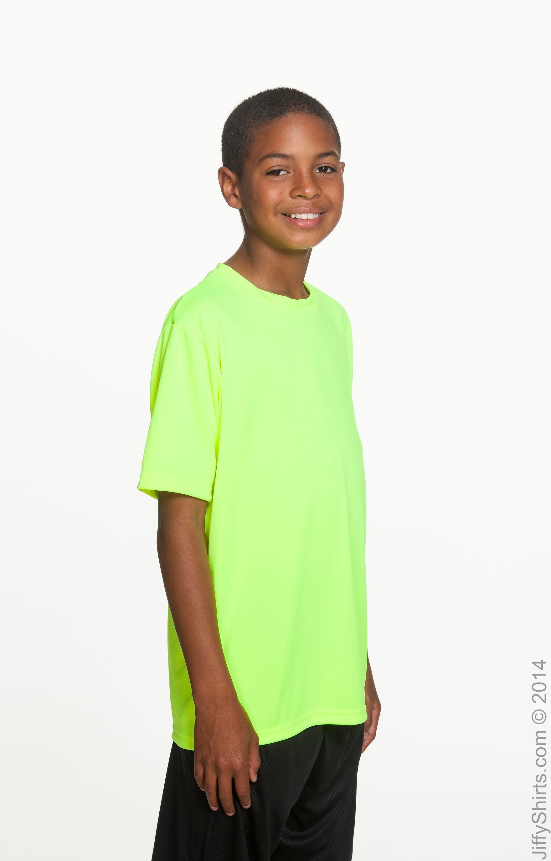 Youth Cooling Performance T-Shirt - High Viz Safety Yellow