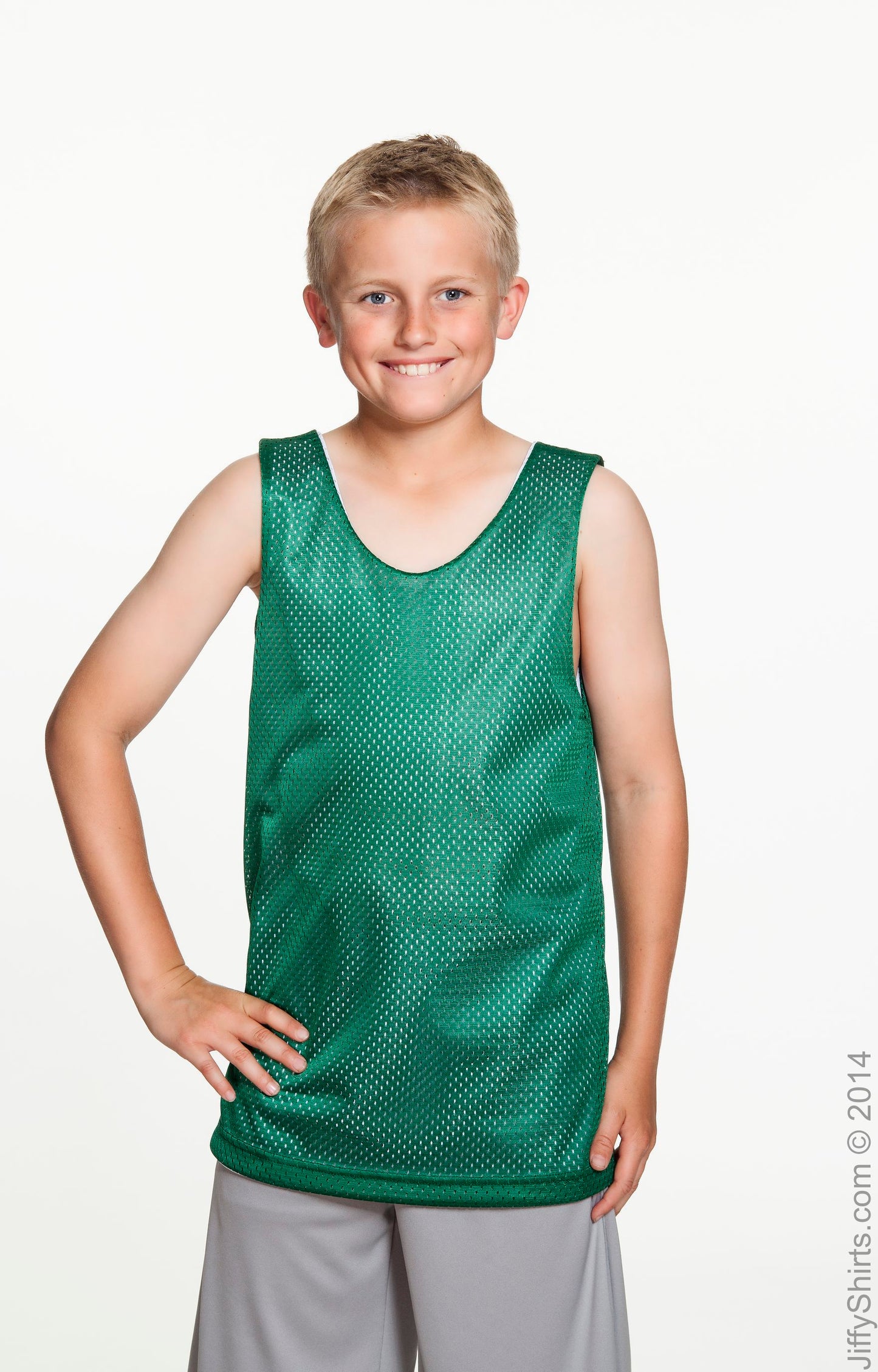 Youth Reversible Mesh Tank - Hunter / White