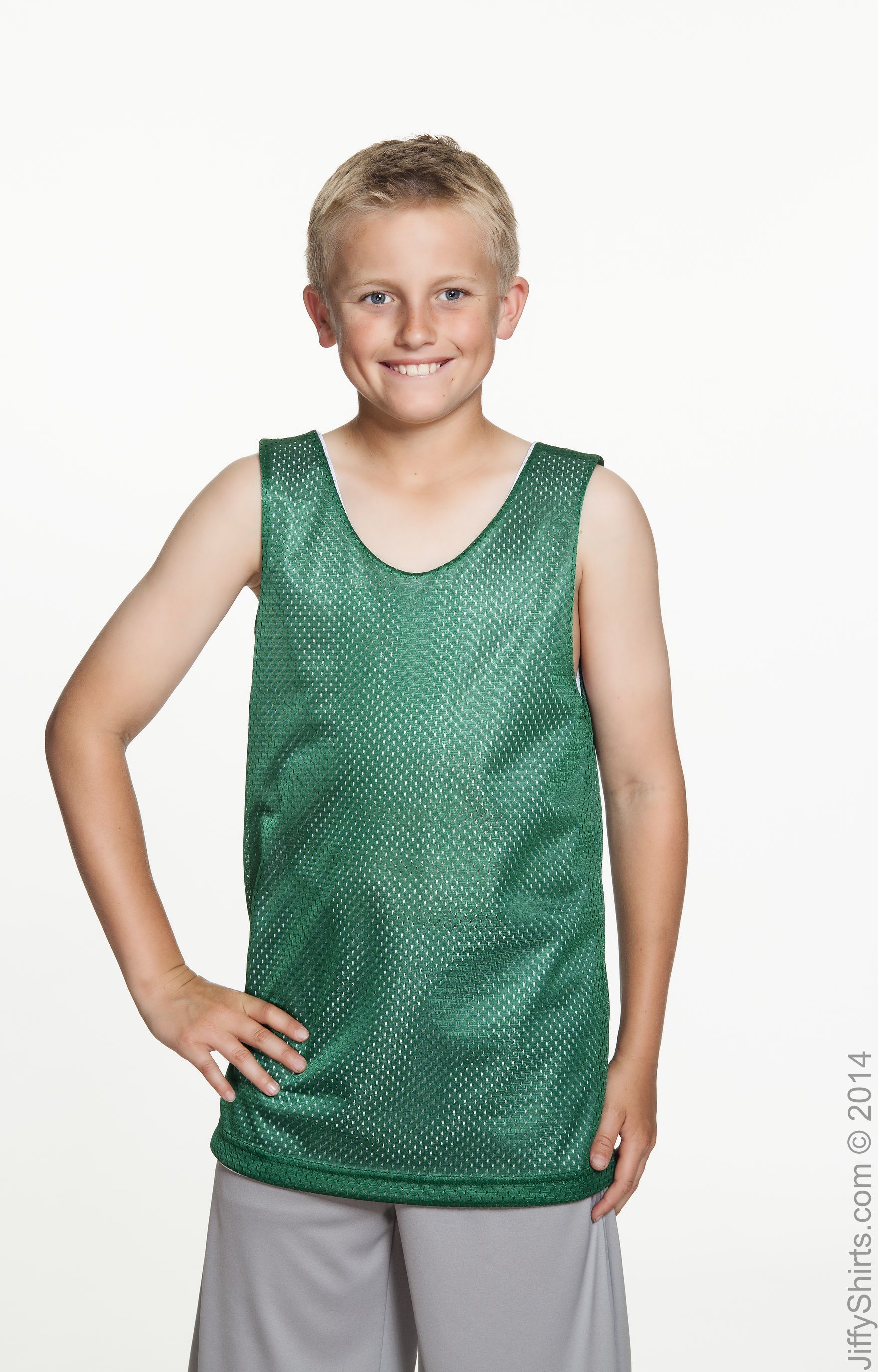 Youth Reversible Mesh Tank - Hunter / White