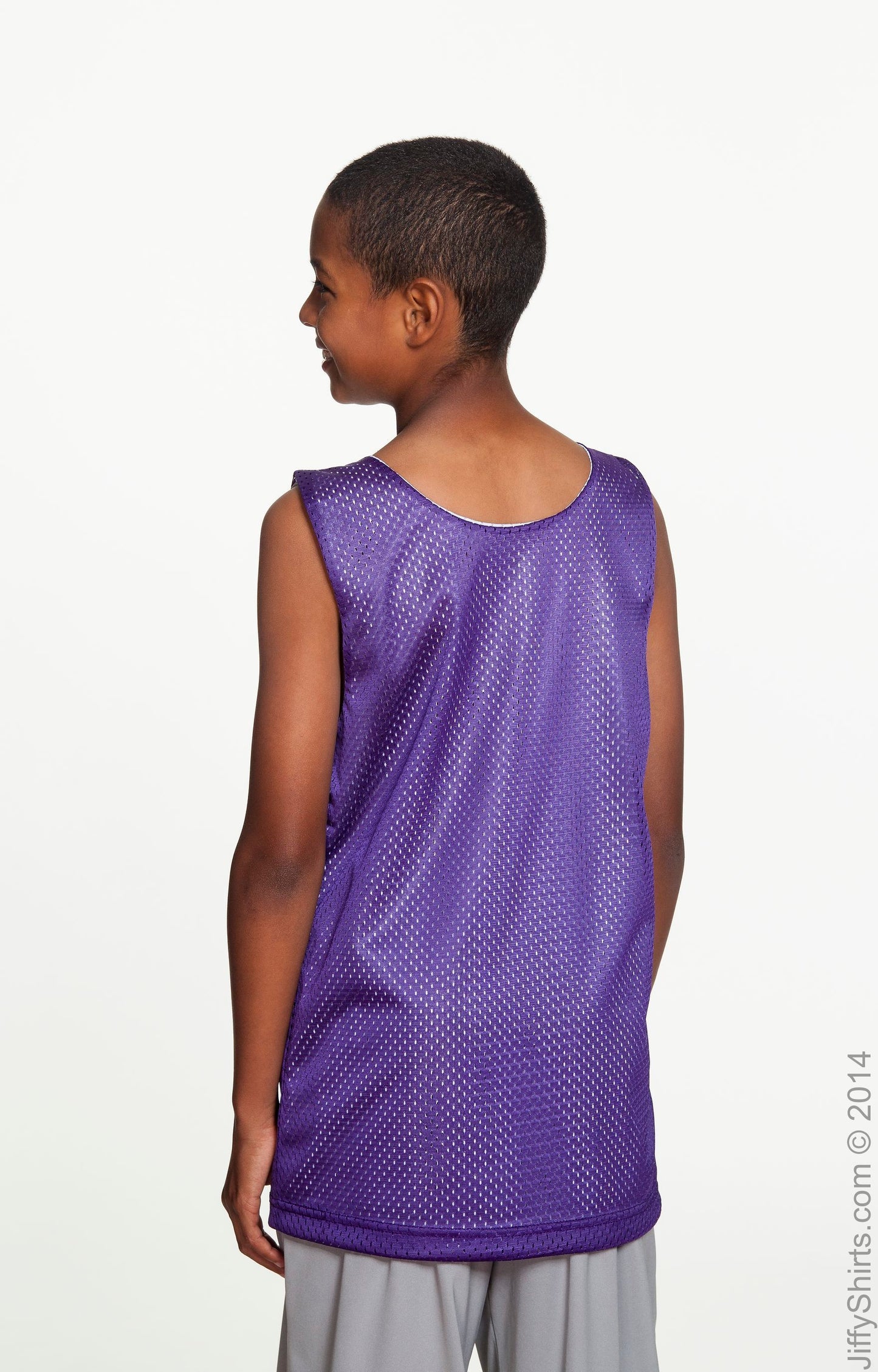 Youth Reversible Mesh Tank - Purple / White